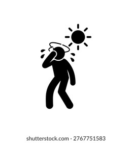 Severe Dizziness Heatstroke Concept Icon Isolated On White Background 