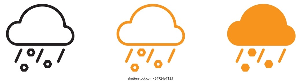 Icono de granizo severo para Clima y meteorología Gráficos esenciales para representar granizadas y condiciones de Clima severas