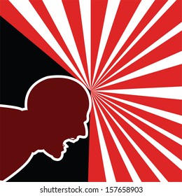 A Severe Headache. The person suffers from severe pain.