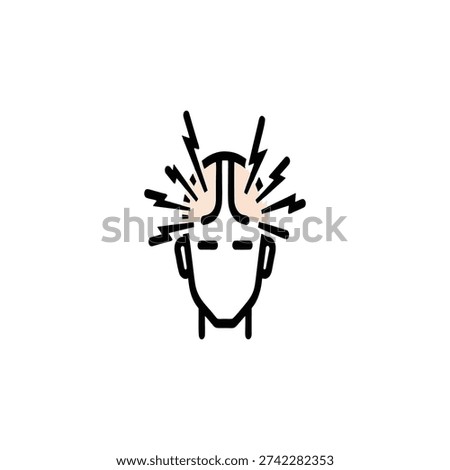 Severe Migraine Headache Medical Problem Icon