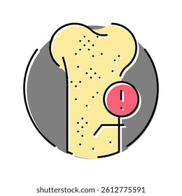 severe osteoporosis bone color icon vector. severe osteoporosis bone sign. isolated symbol illustration