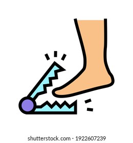 Severe Pain When Walking Color Icon Vector. Severe Pain When Walking Sign. Isolated Symbol Illustration