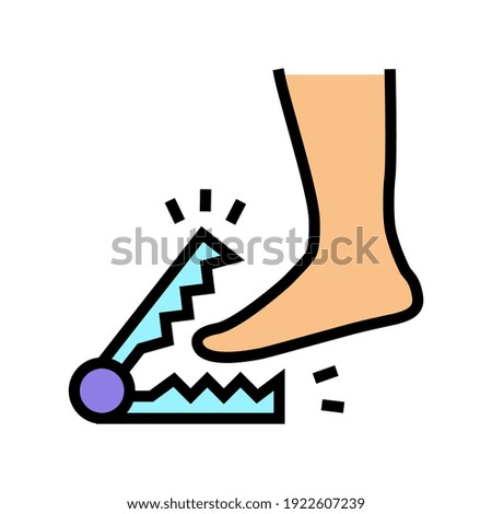 severe pain when walking color icon vector. severe pain when walking sign. isolated symbol illustration