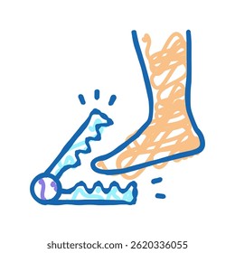 dor intensa ao andar ícone doodle esboço vetor. dor intensa ao andar sinal. símbolo isolado ilustração