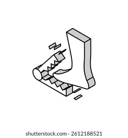 severe pain when walking isometric icon vector. severe pain when walking sign. isolated symbol illustration