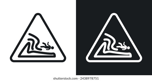 Severe Sea Wave Hazard Warning. High Tsunami Alert Sign. Oceanic Wave Danger Symbol