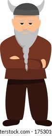 Viking severo , ilustración, vector sobre fondo blanco