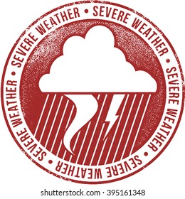 Severe Weather Alert Icon Stamp