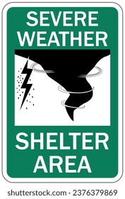 Severe weather shelter sign and labels