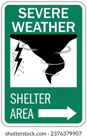 Severe weather shelter sign and labels