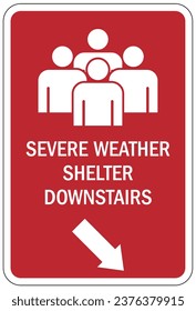 Severe weather shelter sign and labels