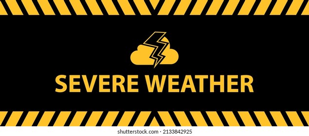 severe weather sign on black background