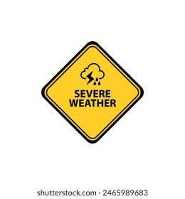 severe weather sign on white background