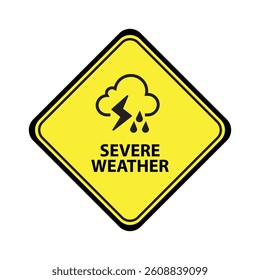 severe weather sign on white background