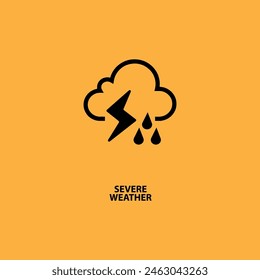 severe weather sign on yellow background