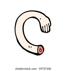 caricatura del brazo cortado