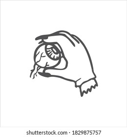 severed arm with eyeball icon halloween