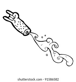 caricatura de signo de mano con brazo cortado
