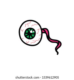 severed eye doodle icon, vector illustration