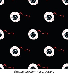 severed eye seamless doodle pattern, vector illustration