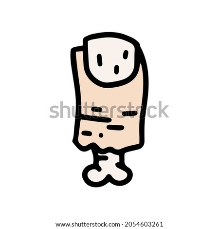 severed finger color vector doodle simple icon