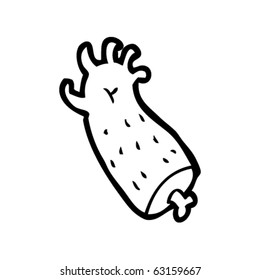 severed halloween arm cartoon