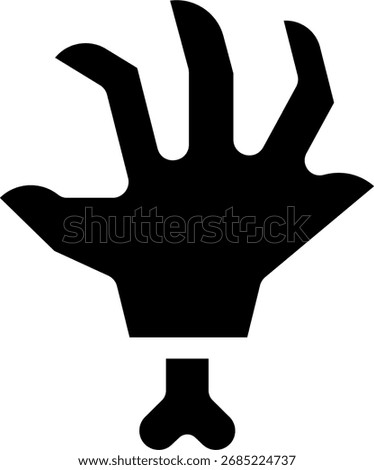 severed hand black design glyph style