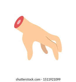 Severed hand cartoon. Vector illustration on white background for halloween