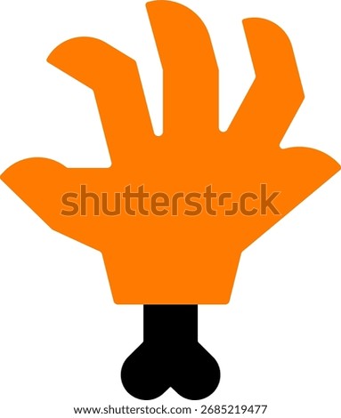 severed hand minimalist design flat style