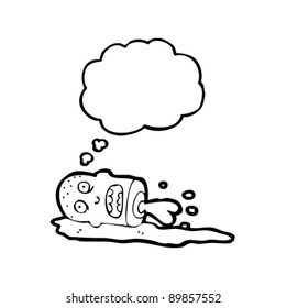 personaje de caricatura de la cabeza cortada