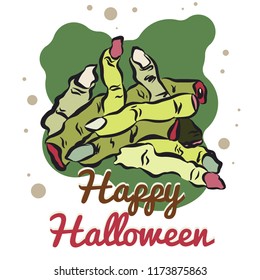severed zombie fingers cartoon.Various fingers vector/Vector of various type of fingers, isolated,EPS 10. torn off fingers doodle icon.Halloween Horror party advertising concept.