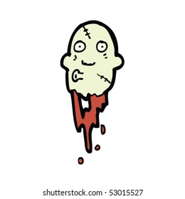 severed zombie head cartoon