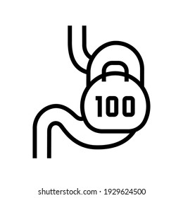 vector de icono de línea de estómago de gravedad. signo estomacal de gravedad. símbolo de contorno aislado ilustración negra