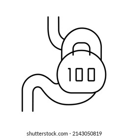 Strenge Magenlinie Symbol Vektorgrafik. Magenzeichen. isoliertes Kontursymbol
