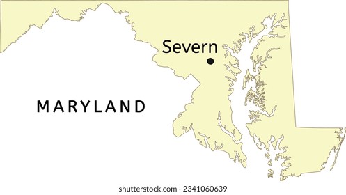 Severn census-designated place location on Maryland state map