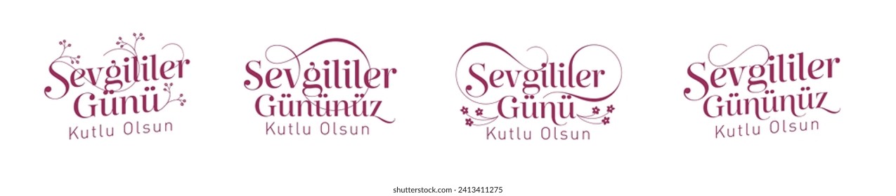 Sevgililer gününüz kutlu olsun. Türkçe yazı tipografi sevgililer günü tasarımı. Text. turkish typography translation: happy valentine's day