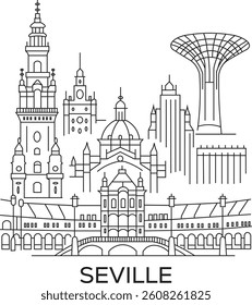 Seville City Line Draw Simple Minimalist