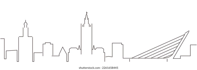 Seville Dark Line Simple Minimalist Skyline With White Background