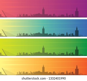 Seville Multiple Color Gradient Skyline Banner