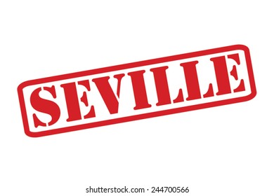 SEVILLE Red Rubber Stamp vector over a white background.