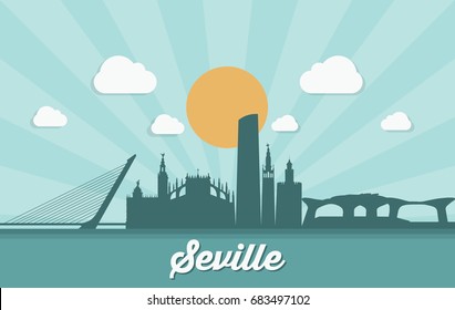 Seville skyline - Spain - vector illustration