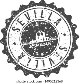Seville Spain City Skyline. Silhouette City. Design Vector. Famous Monuments.