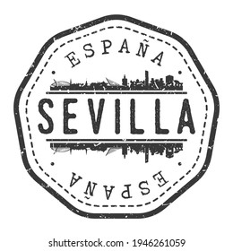 Seville, Spain Stamp Skyline Postmark. Silhouette Postal Passport. City Round Vector Icon. Vintage Postage Design.