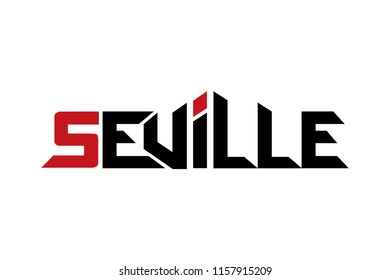Seville typography design vector, for t-shirt, poster and other uses