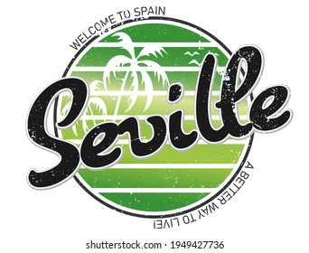 Vector de diseño tipográfico de Sevilla, para camisetas, afiches y otros usos