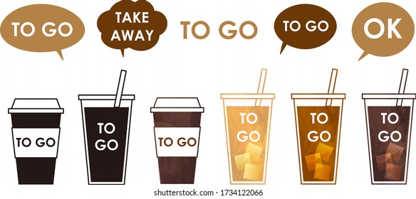 varias bebidas para restaurantes y cafés, ilustración vectorial