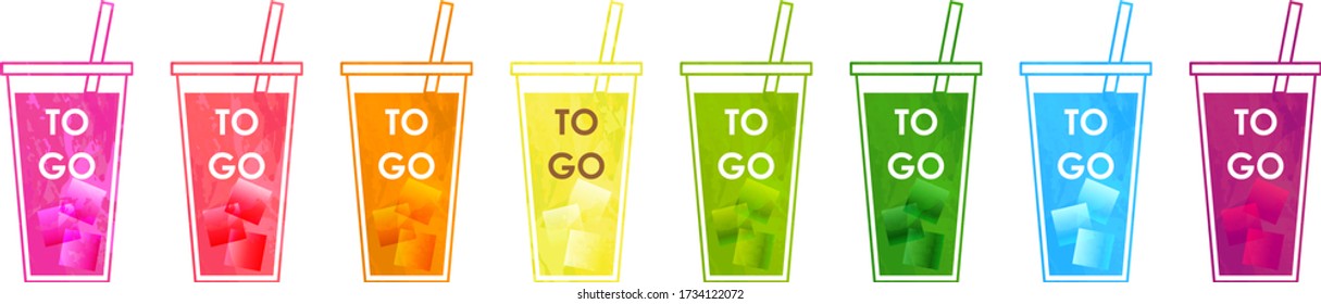 sevral to go drinks for restaurants and cafes,vector illustration
