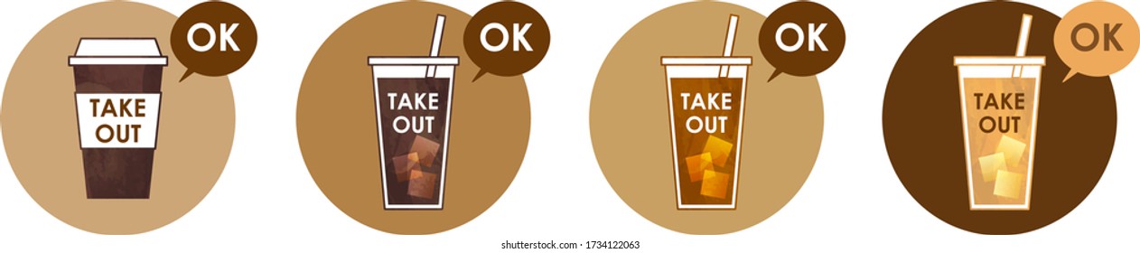 sevral to go signs for restaurants and cafes,vector illustration