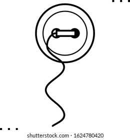 Sew a button needlework line art icon