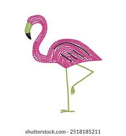 Sew flamingo sequins, Graphic design print t-shirts fashion, illustration, vector, posters, cards, stickers, mug